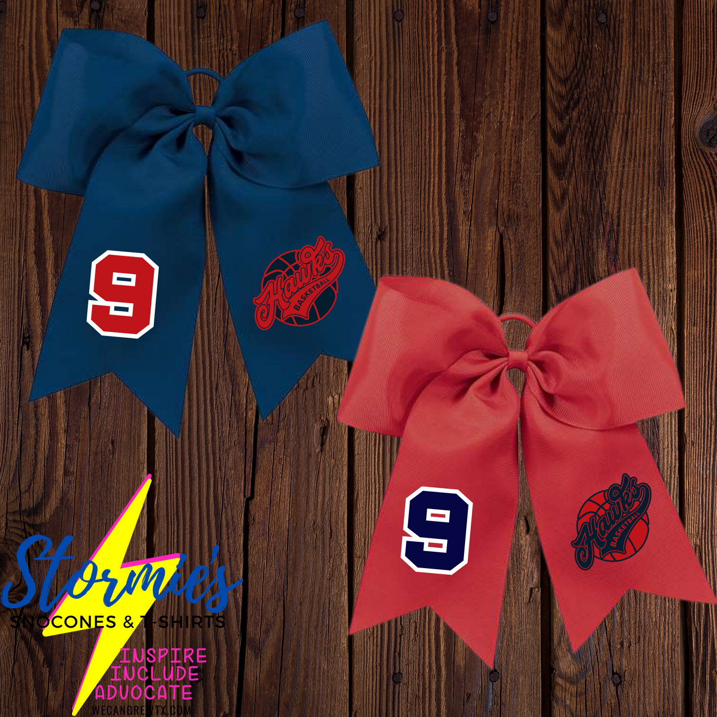 Hawks Basketball Hair Bow