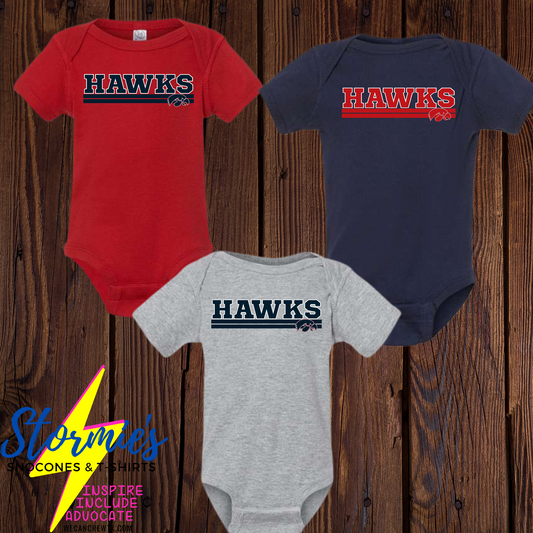 Hawks Lined Logo Infant Bodysuit