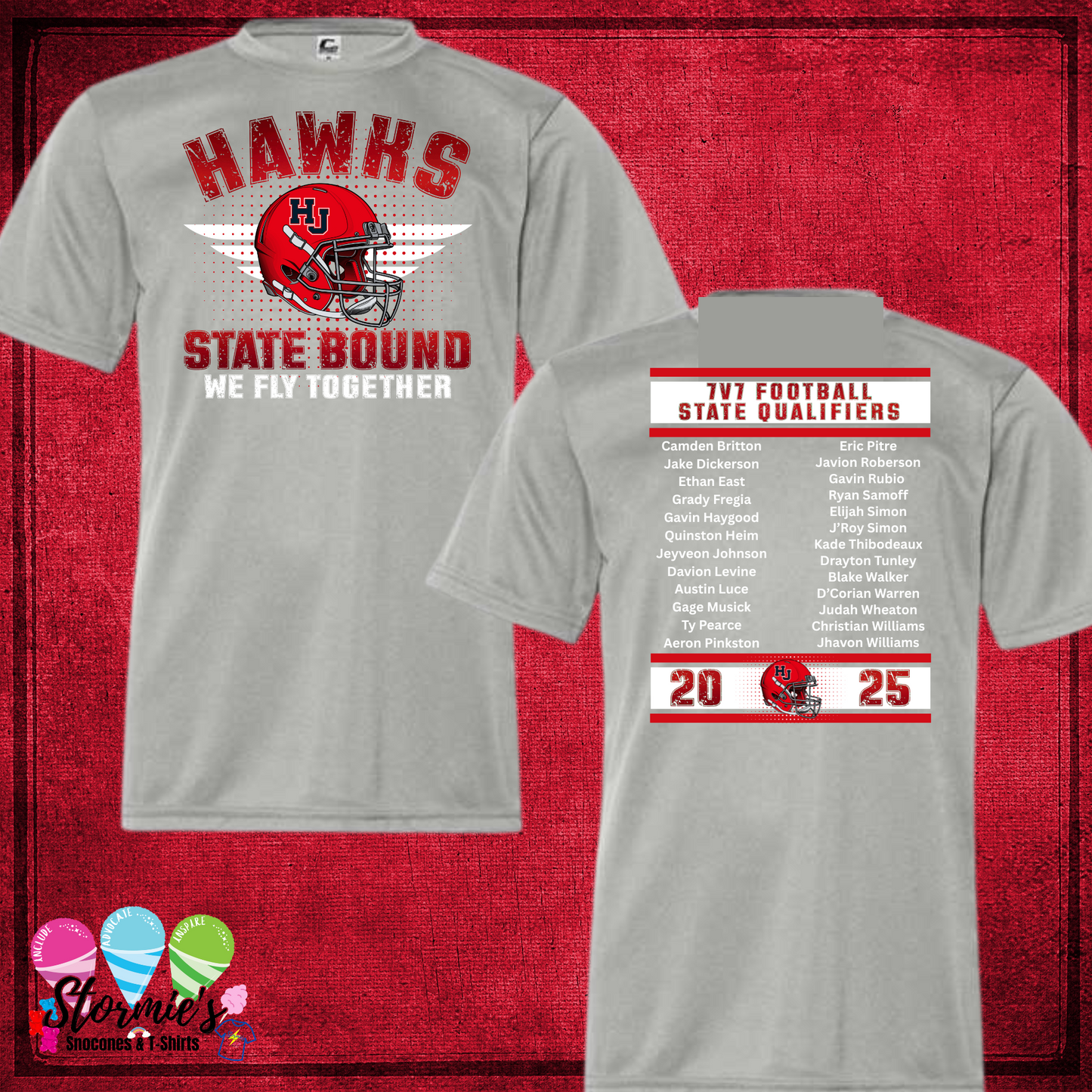 Hardin Jefferson High School 7v7 Football State Qualifiers Silver Dry Fit Shirt