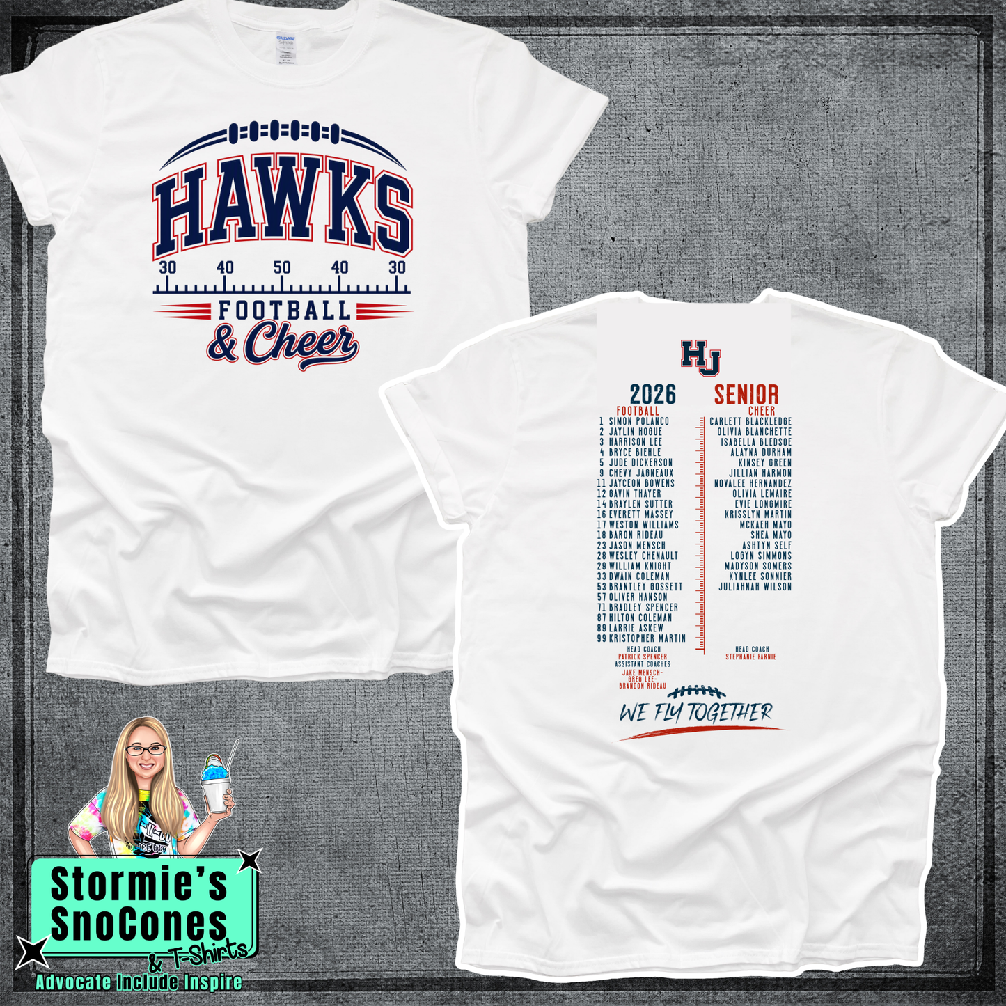 Hardin Jefferson Hawks HJYS Football & Cheer 2026 Shirt - SENIOR