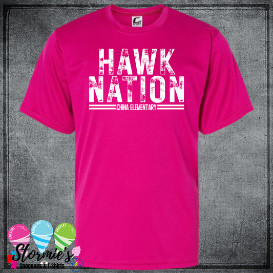 Hawk Nation - China Elementary- Water Day 2025 Shirt Pink DRY FIT