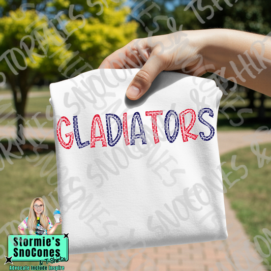 Gladiators Polka Dot Doodle White Gildan Comfort Colors Bella Canvas Shirt