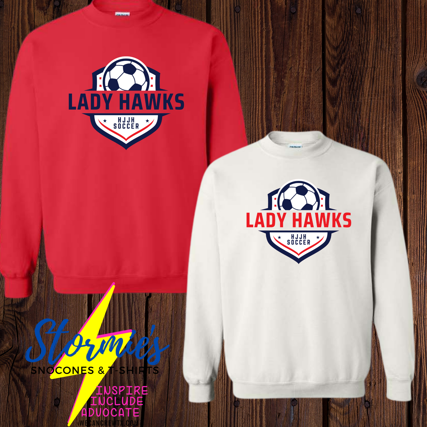 Lady Hawks Soccer 2024- Sweatshirt & Hoodie & Long Sleeve Shirt 2023-24