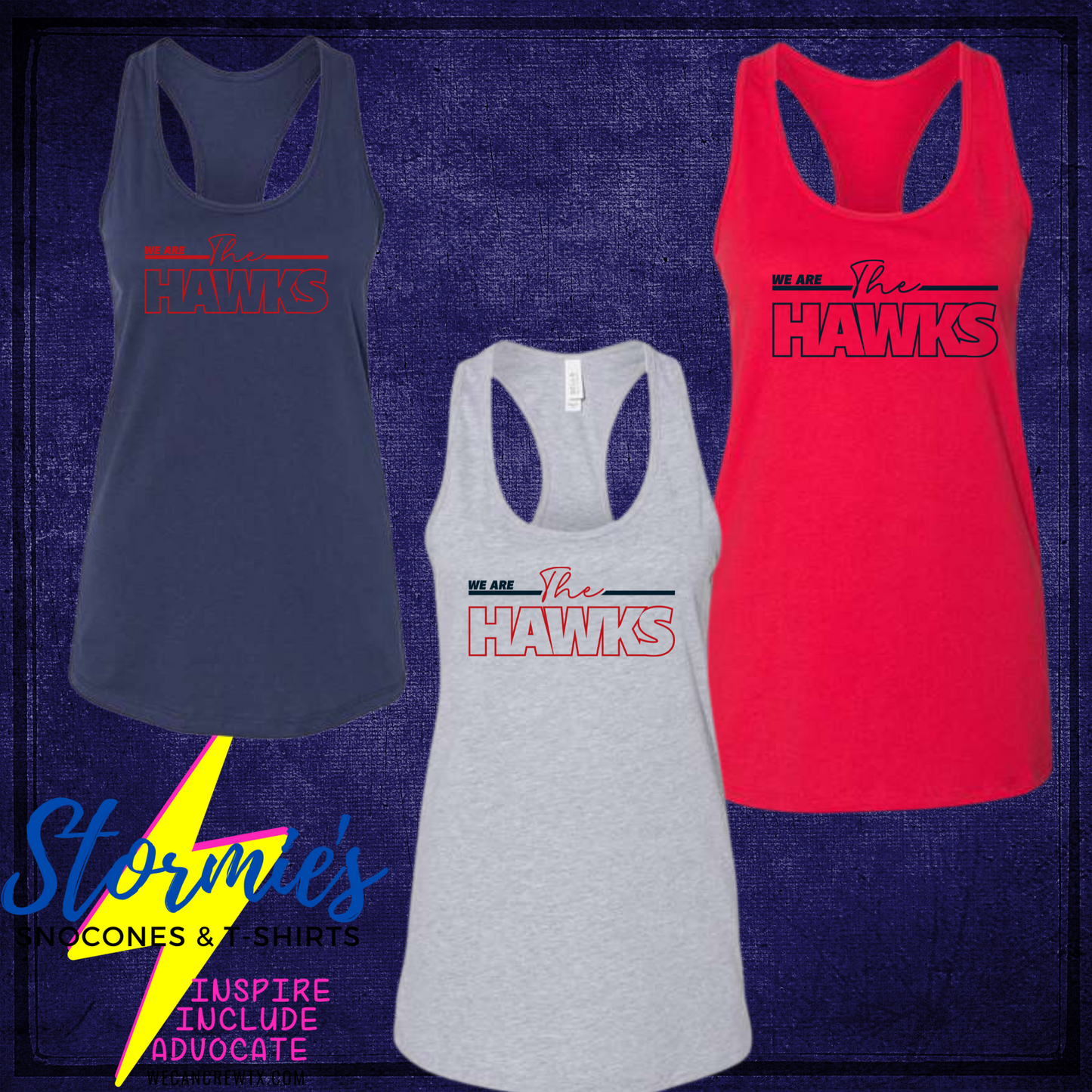 We Are The Hawks Bella Racer Back Tank Top