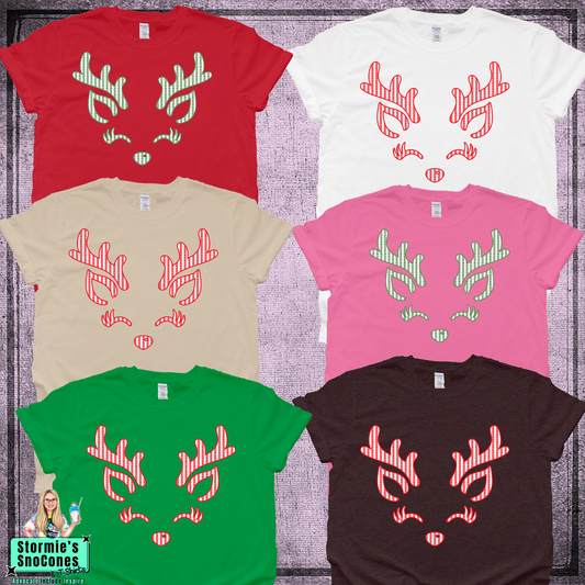 Christmas Reindeer Face Tshirt