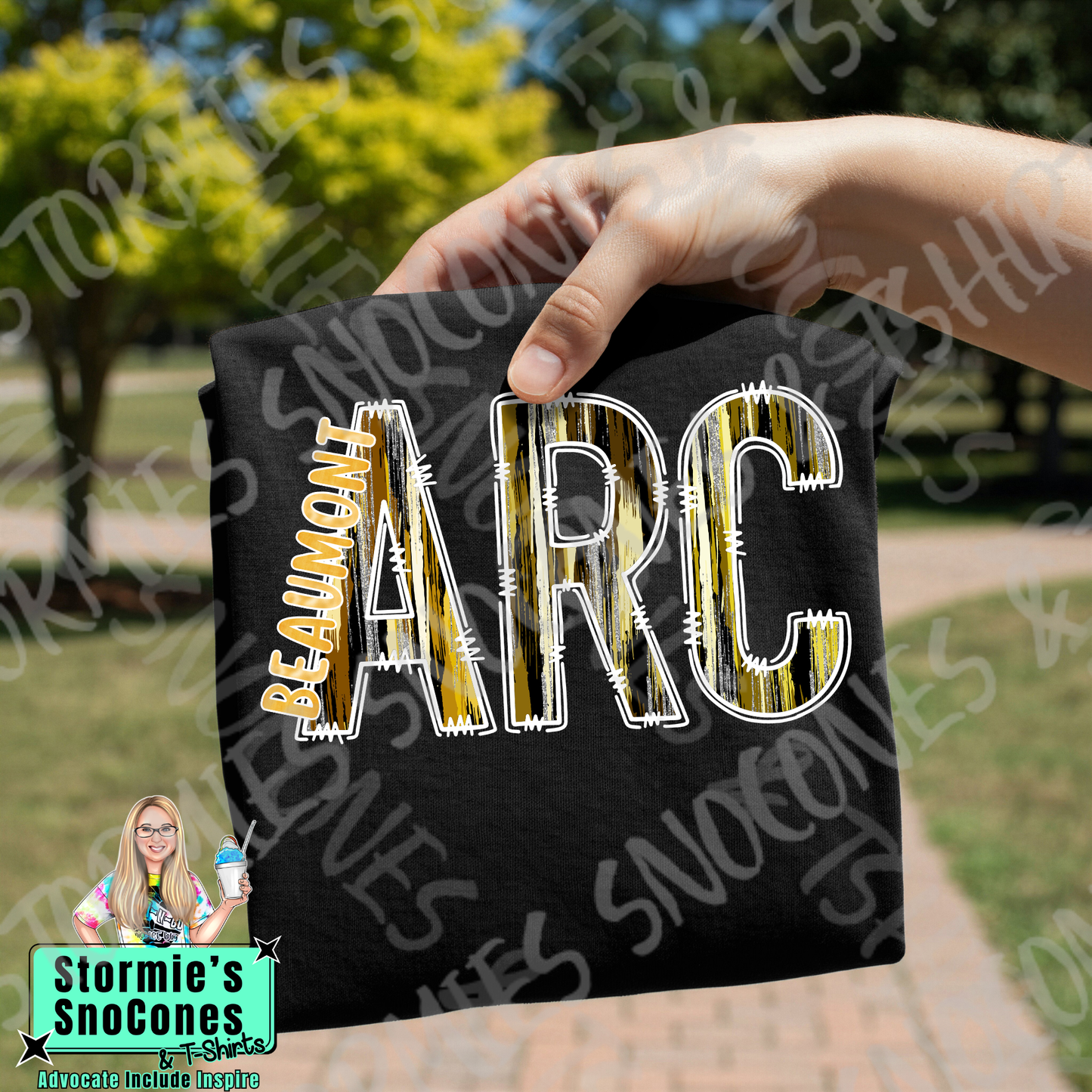 The Arc Of Greater Beaumont Brushstroke Doodle Black Gildan Comfort Colors Bella Canvas Shirt