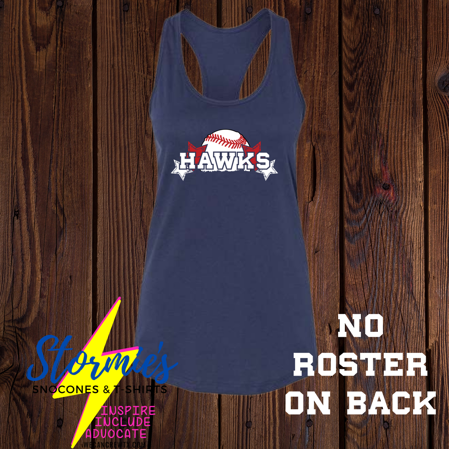 Hawks American Twin County All Stars 2024 Navy Bella Racer Back Tank Top