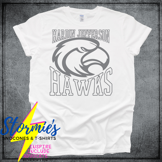 6th Grade - HJ Hawks Head - HJJH Color Wars 2024 Shirt White