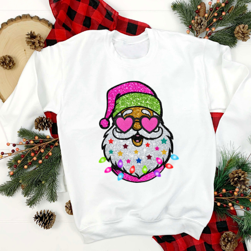 Santa Glitter Sweatshirt & Tshirt