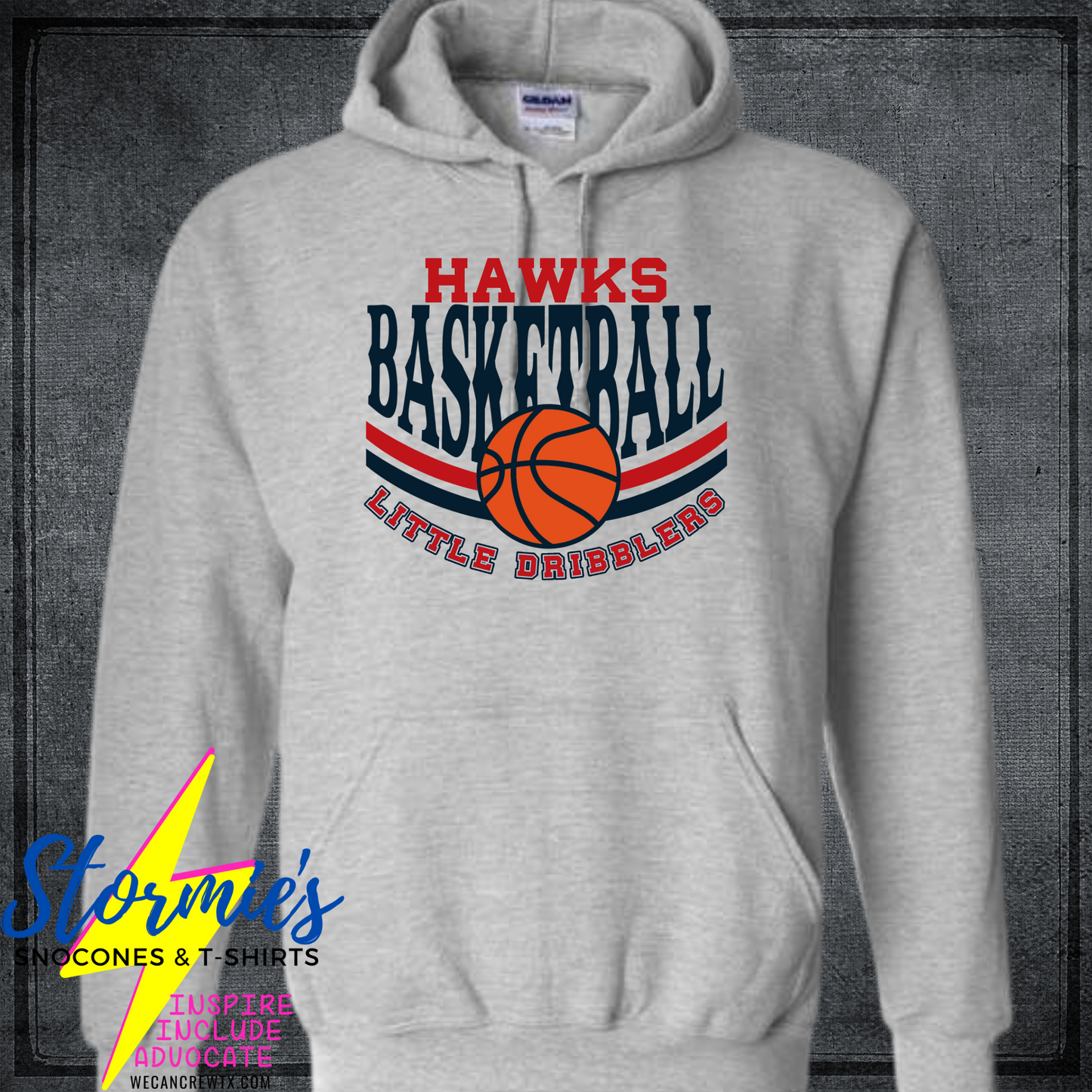 HJ Little Dribblers Team Fundraising Sport Gray Sweatshirt & Hoodie & Long Sleeve Shirt 2024-25