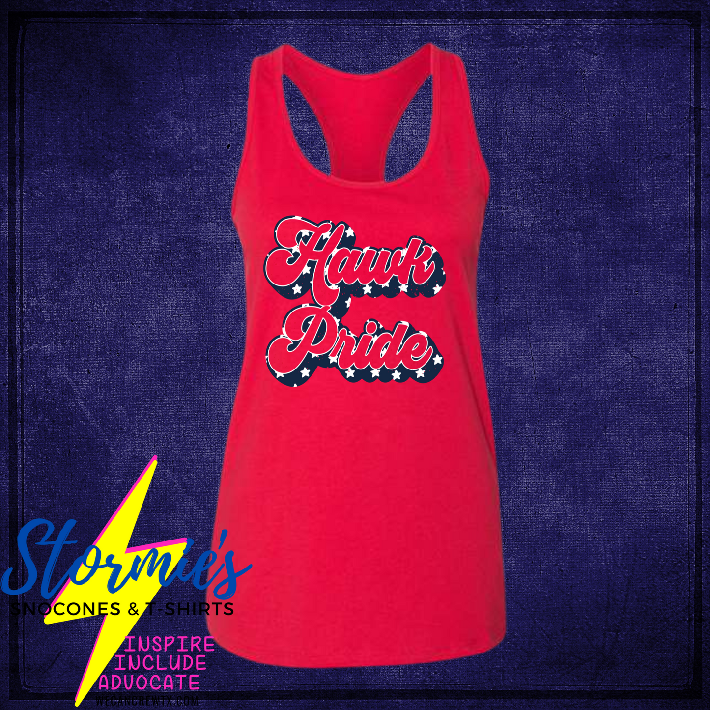 Hawk Pride Stars Bella Racer Back Tank Top Red