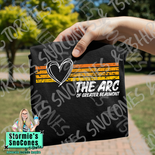 The ARC of Great Beaumont Heart Lines Black Gildan Comfort Colors Bella Canvas Shirt