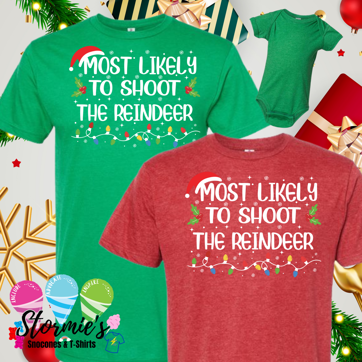 Christmas Lights Group Shirts - Most Likely To - Shoot the Reindeer