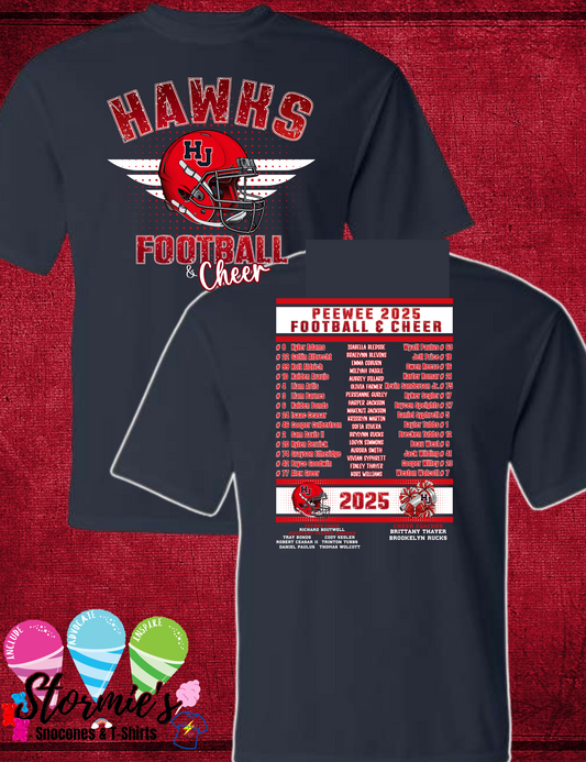 Hawks Football & Cheer 2025 Navy Dry Fit Shirt PEEWEE