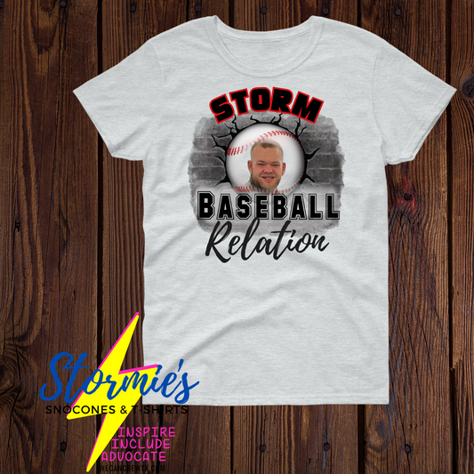 Storm Baseball Custom Picture Relation Shirt