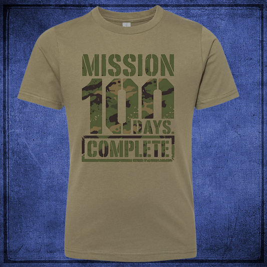 Mission -100 Days of School - Military Green Shirt