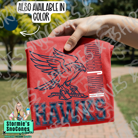 Hardin Jefferson Hawks Track & Field Distressed Hallow Gildan Dryfit Comfort Colors Bella Canvas Shirt