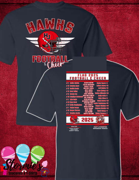 Hawks Football & Cheer 2025 Navy Dry Fit Shirt FLAG
