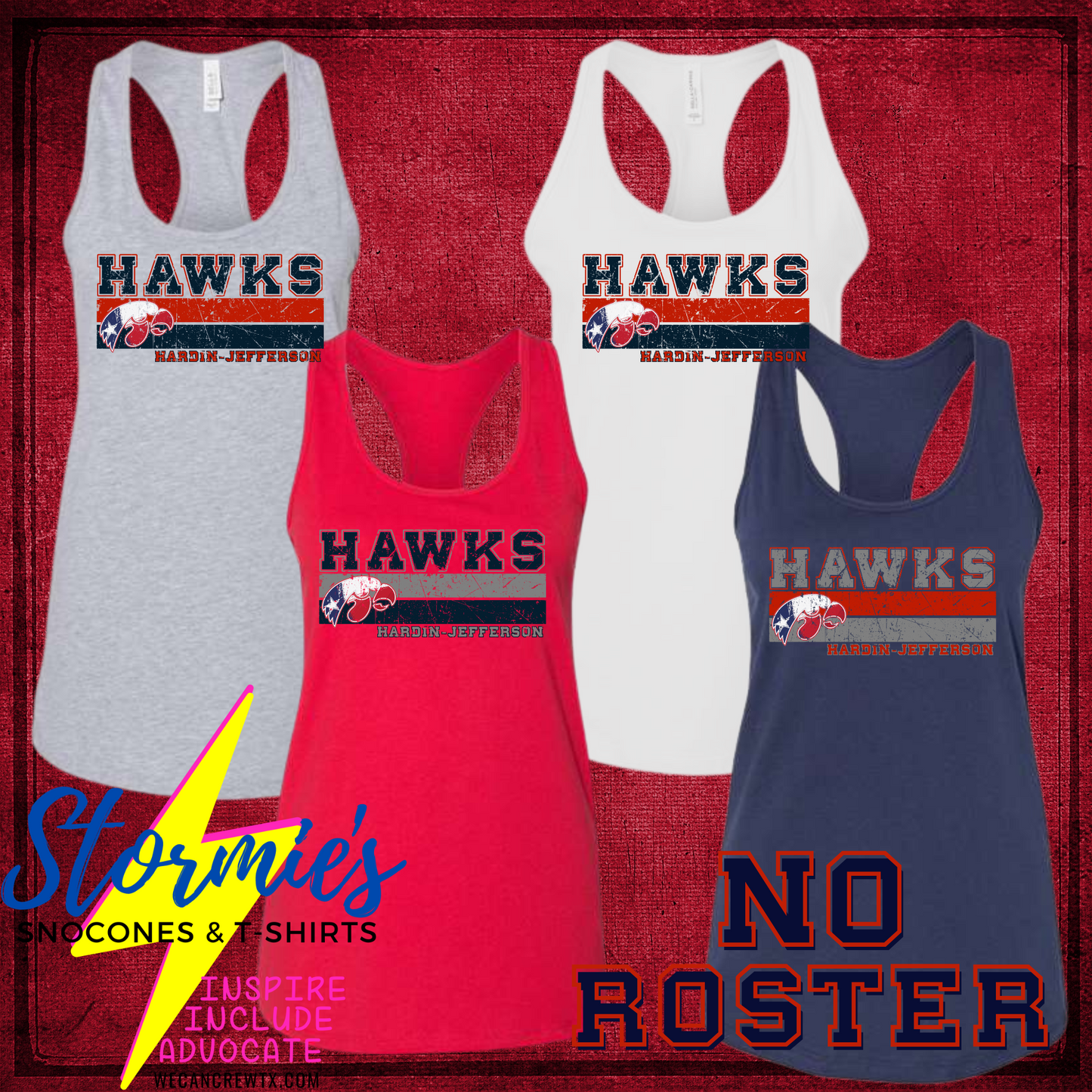 Hawks Football-Cheer 2024 Bella Racer Back Tank Top