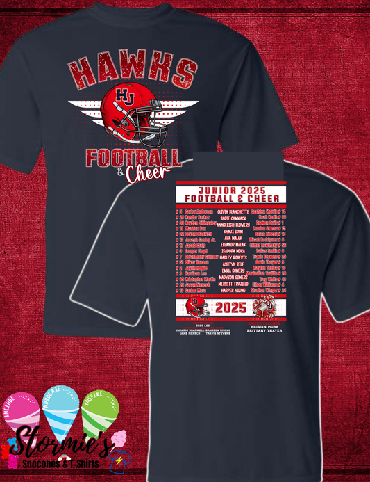 Hawks Football & Cheer 2025 Navy Dry Fit Shirt JUNIOR