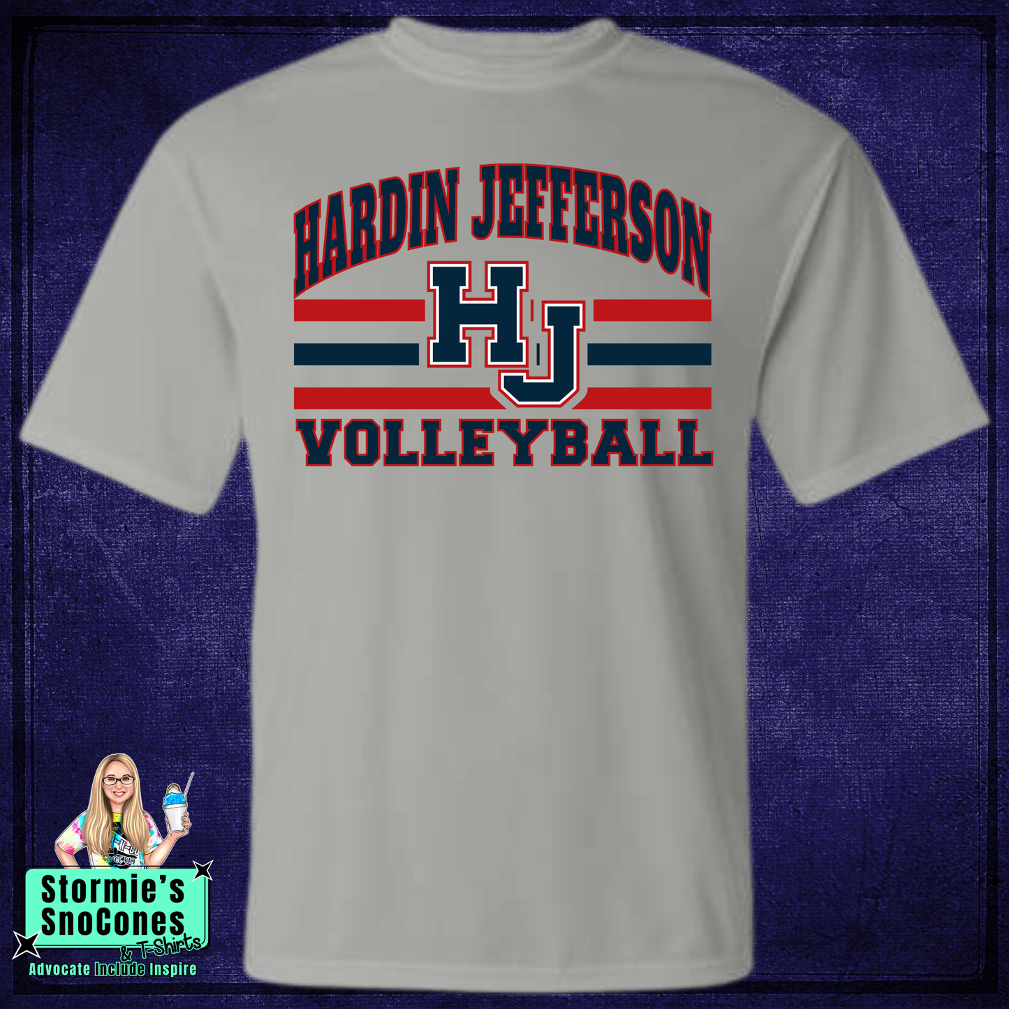 Volleyball HJ Hawks Lines Silver DRY FIT Shirt