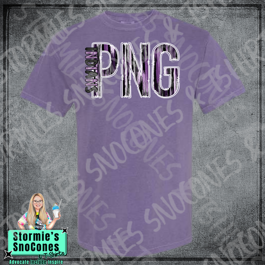 Port Neches-Groves Indians Brushstroke Doodle Purple Gildan Comfort Colors Bella Canvas Shirt