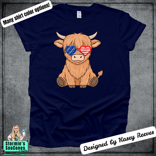 USA Cow Tshirt Designed by Kasey Reeves