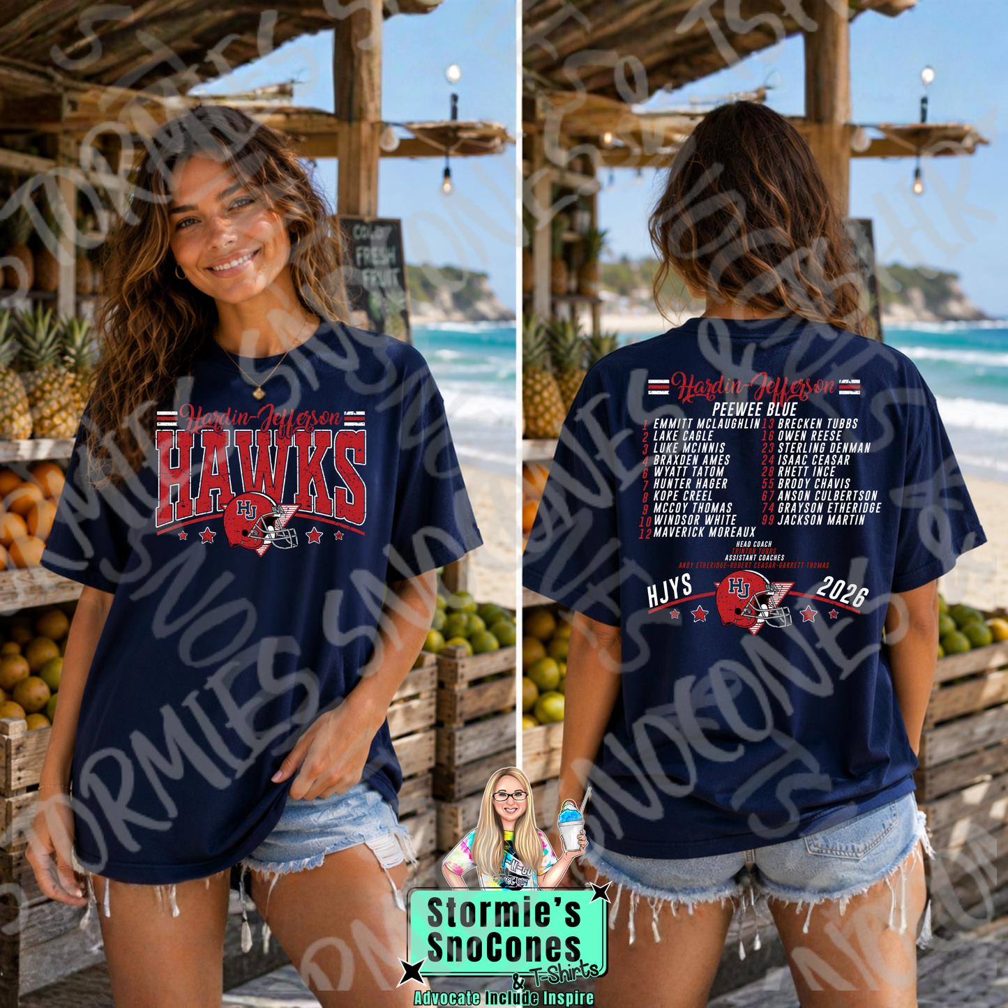 Hardin Jefferson Hawks HJYS Football 2026 Shirt - PEEWEE BLUE FOOTBALL