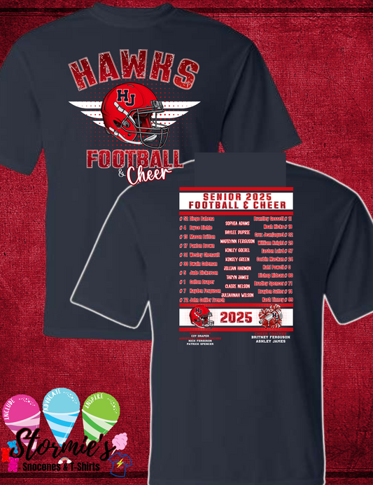 Hawks Football & Cheer 2025 Navy Dry Fit Shirt SENIOR