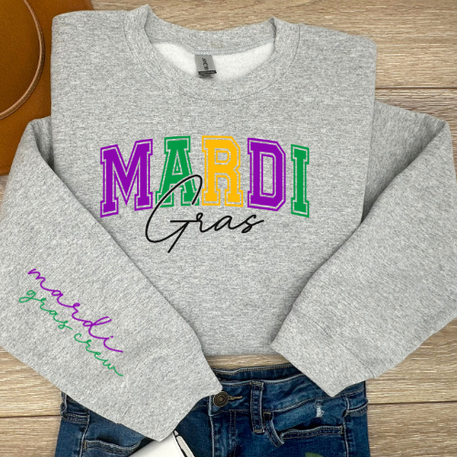 Mardi Gras Arm Design Mardi Gras Crew Sport Gray Sweatshirt & Hoodie