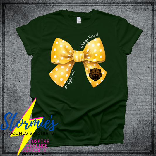 Little Cypress-Mauriceville Bears Coquette Bow Forrest Green Shirt