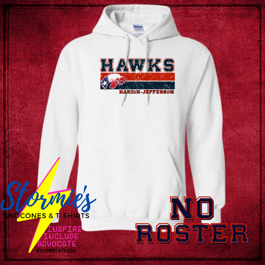 Hawks Football-Cheer 2024 White Sweatshirt & Hoodie & Long Sleeve Shirt