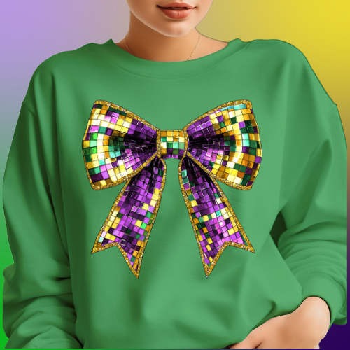 Mardi Gras Bow Green Sweatshirt & Hoodie