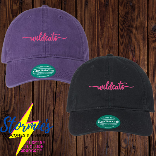 Wildcats Cursive Dad Hat Embroidered Hat - PICK UP ONLY