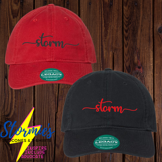 Storm Cursive Dad Hat Embroidered Hat - PICK UP ONLY