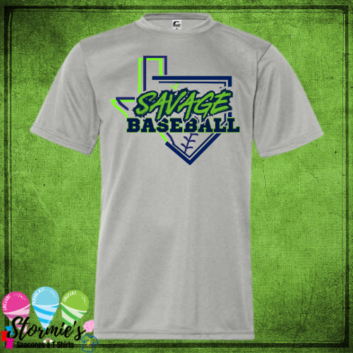 Savage Baseball 2025 Gray Dry Fit Shirt