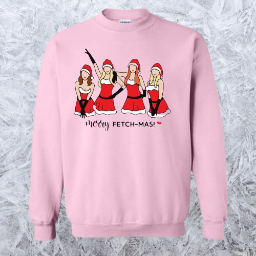 Merry Fetch-mas Light Pink Sweatshirt