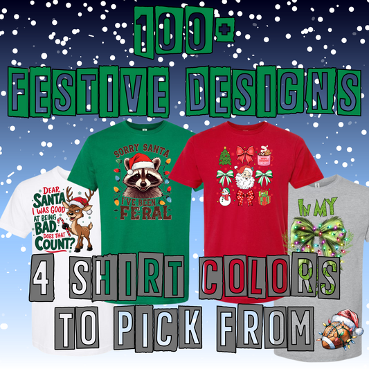 December Dress Up Days No Fuss 7 Shirt Pack 100+ Design Options