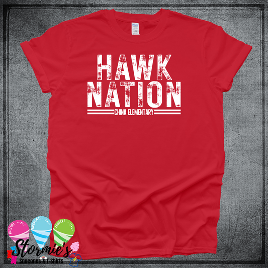 Hawk Nation - China Elementary- Water Day 2025 Shirt Red
