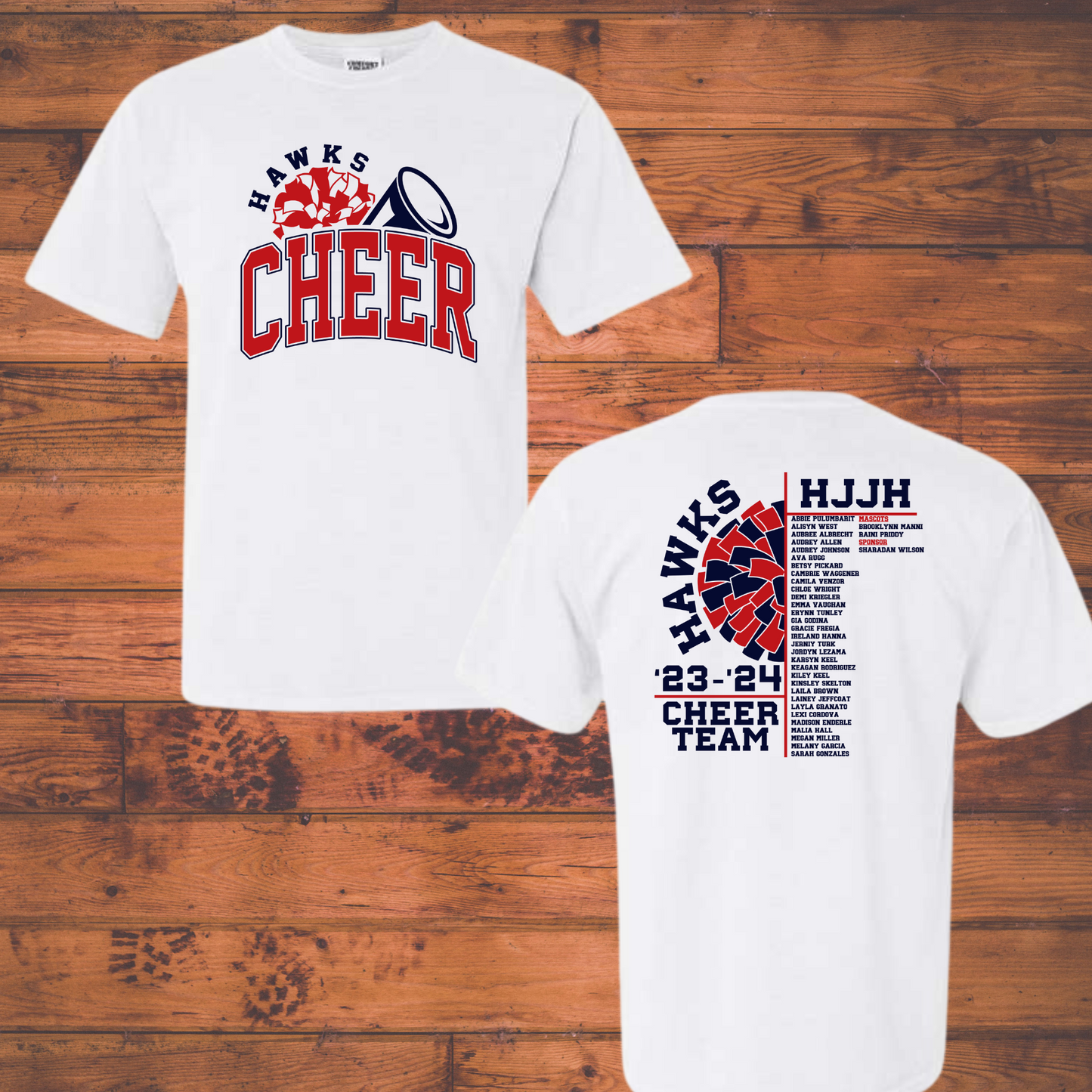 Hawks Cheer 2023-2024 White Comfort Colors shirt