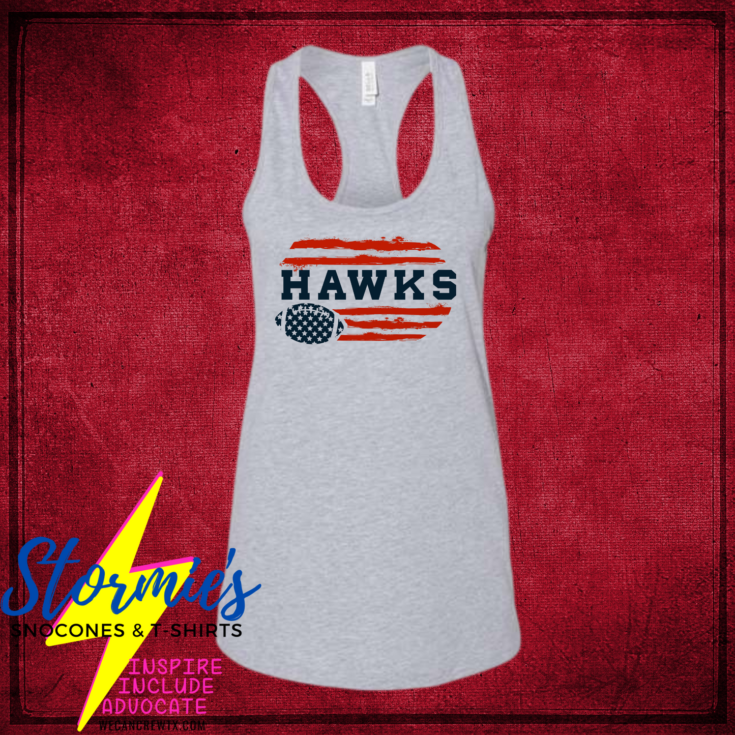 Hawks Flag Football Bella Racer Back Tank Top