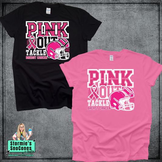 Hawks Pink Out Football Helmet Tshirt
