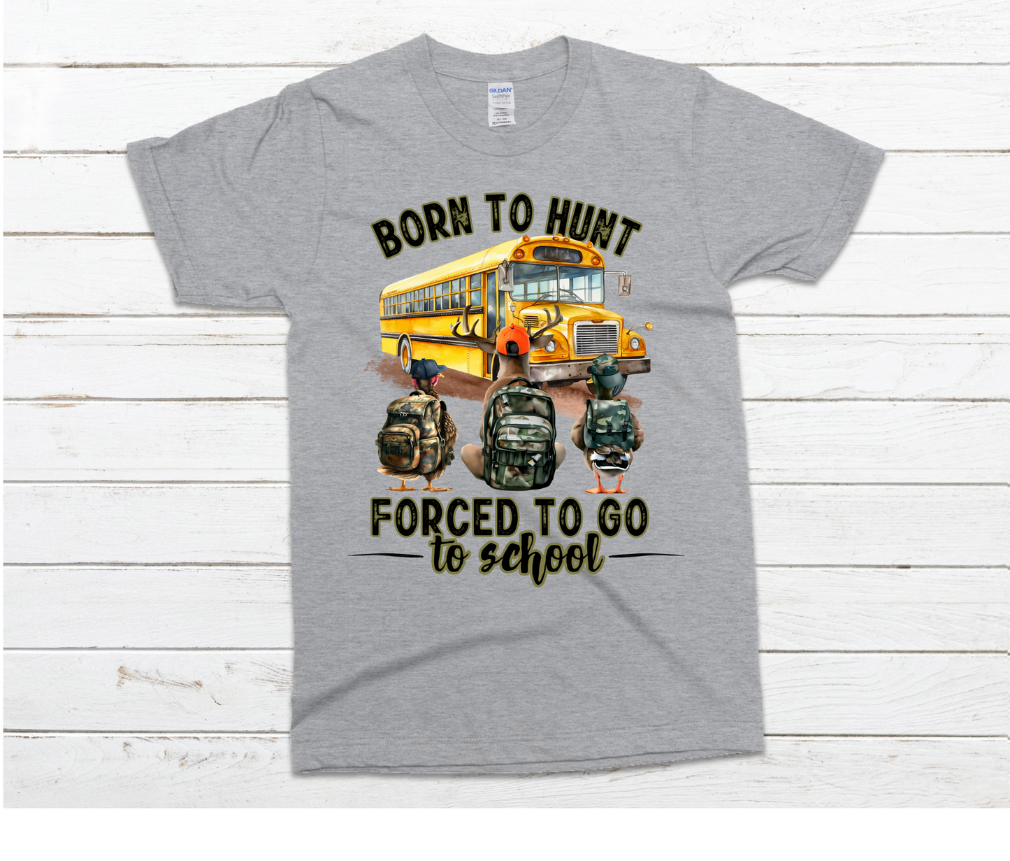 Born To Hunt Forced To Go To School Boy Shirt