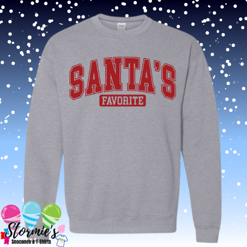 Santa's Favorite Sport Gray Sweatshirt & Hoodie & Long Sleeve Shirt