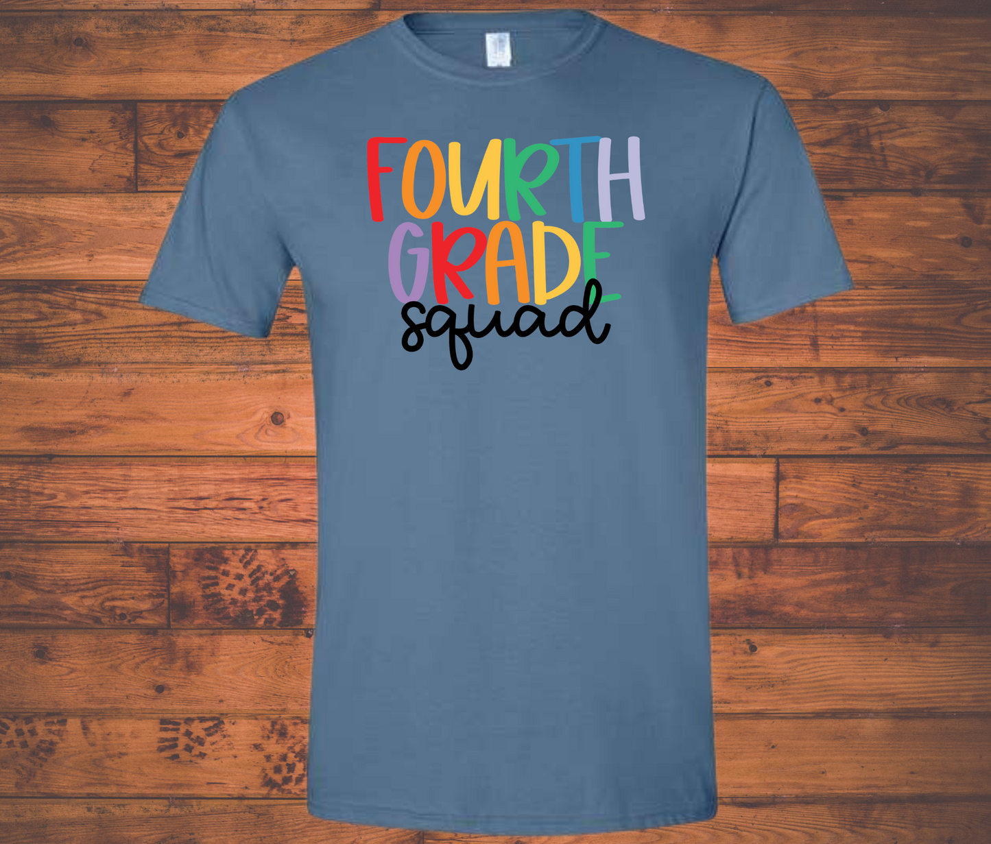 Fourth Grade Squad Softstyle or Cotton Indigo Blue Shirt