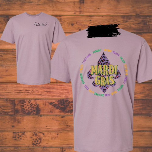 Mardi Gras Symbol Southern Locals Comfort Colors Orchid Shirt