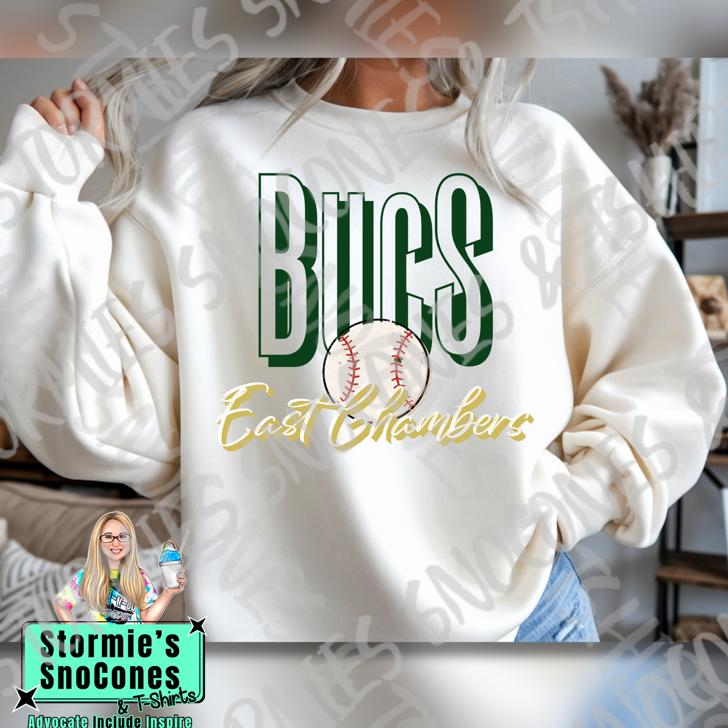 East Chambers Buccaneers Doodle Baseball Icon White TShirt or Sweatshirt