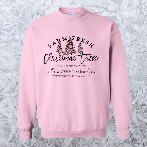 Farm Fresh Christmas Trees Light Pink Sweatshirt