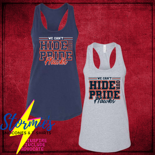 Can't Hide our Pride Mascot Bella Racer Back Tank Top