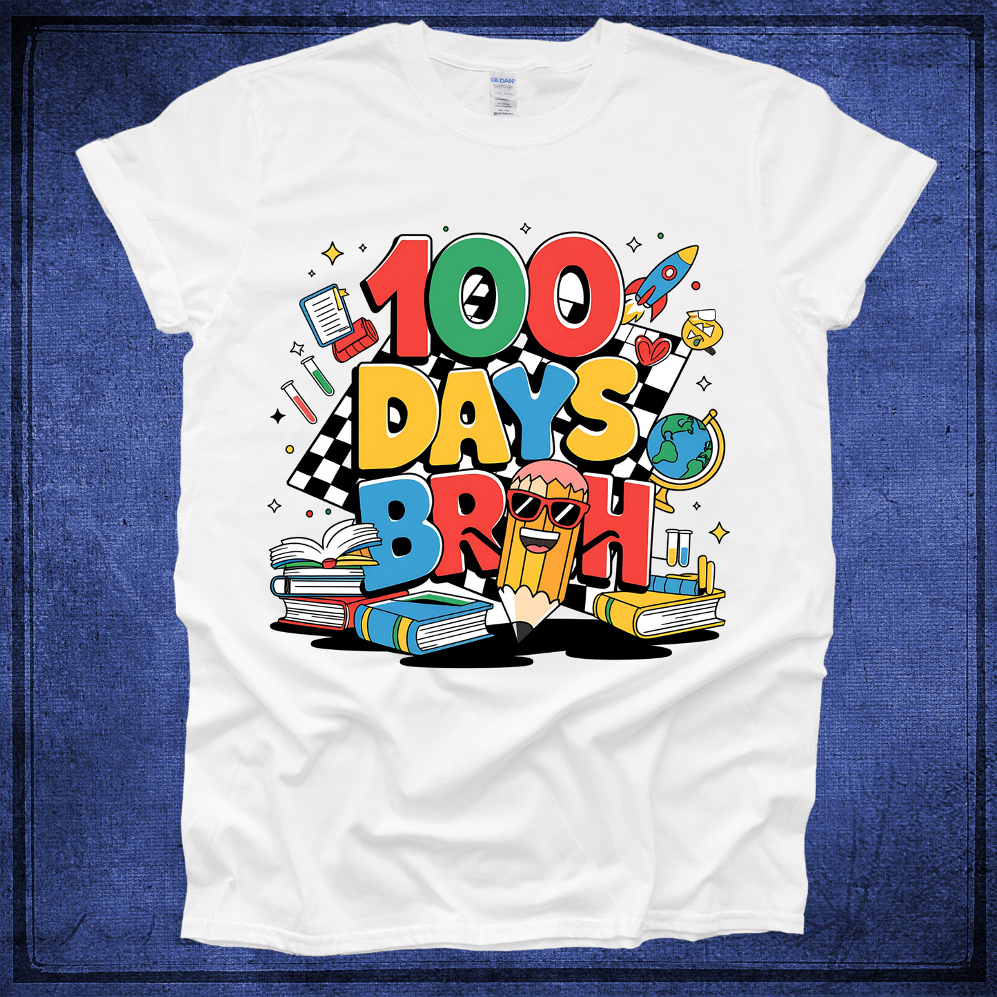 Brush Pencil -100 Days of School - White Shirt